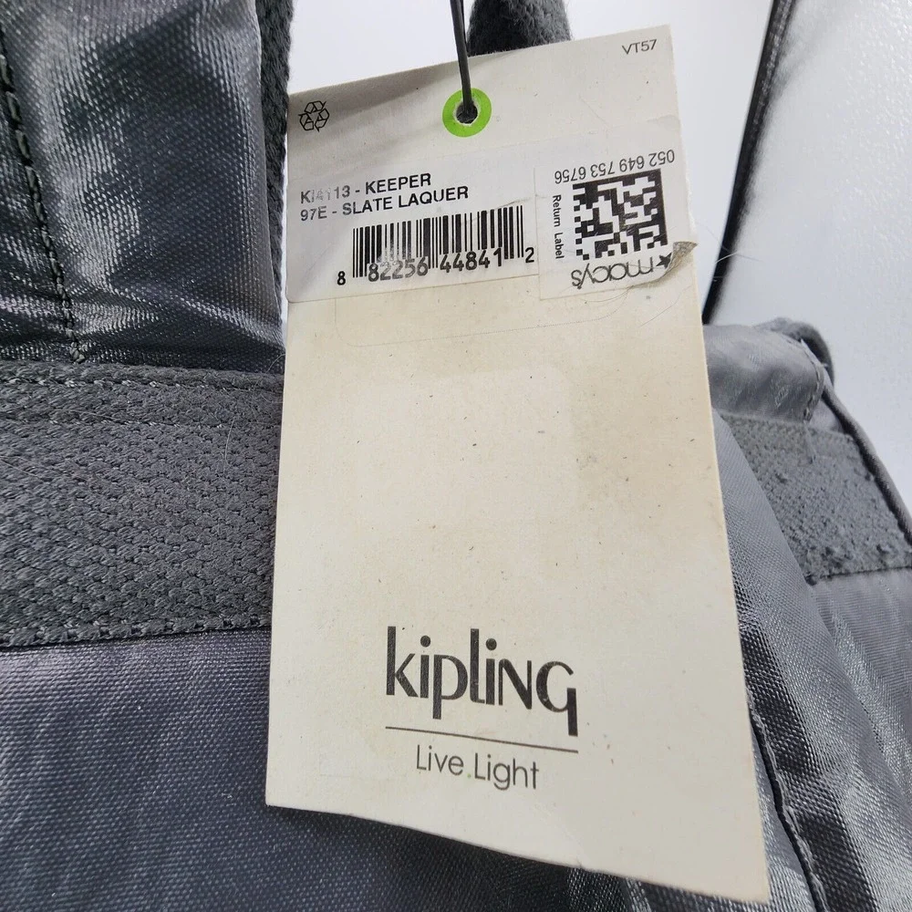 Kipling Black Lightweight Nylon Flap Backpack~NWT